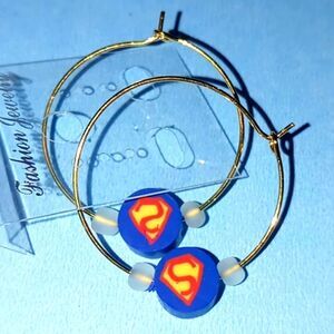 Handmade earrings Superman